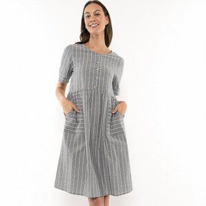 Blue Striped Denim Dress